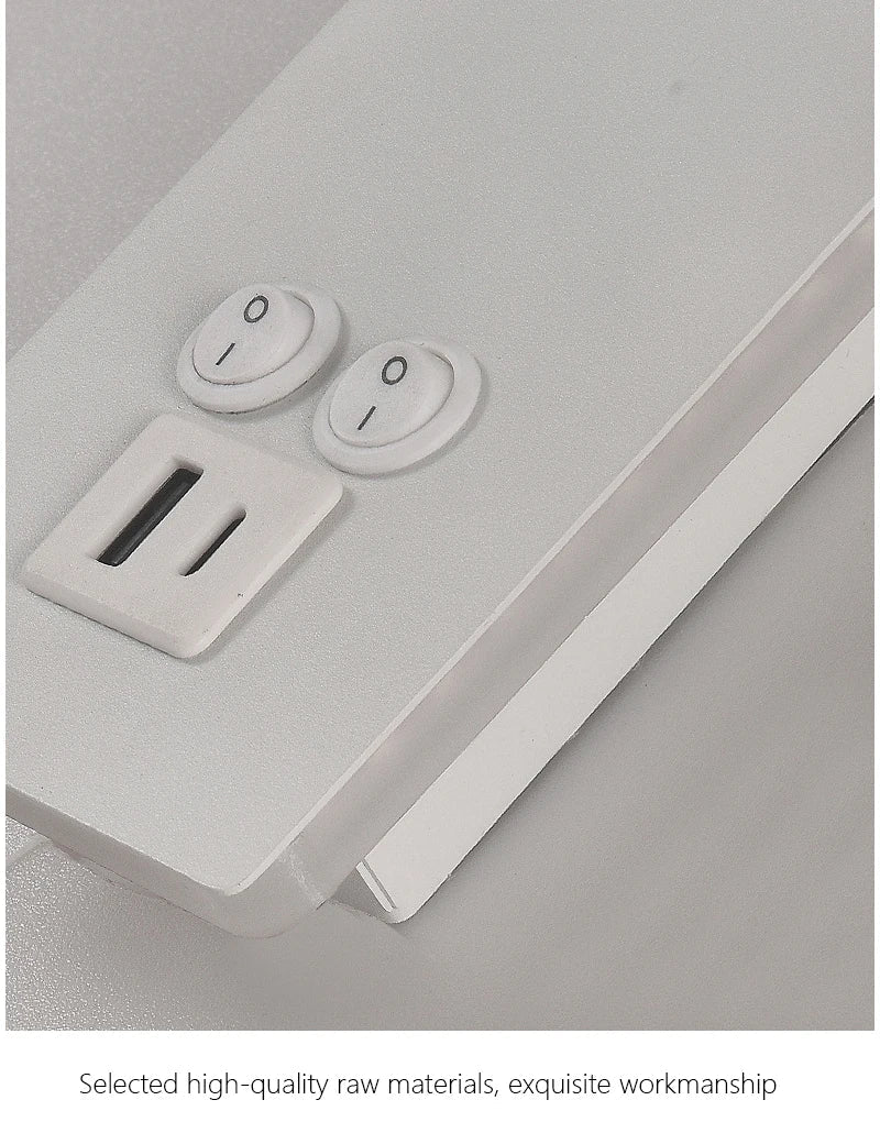 DecorBites™ Black Brass LED Wall Lamp with USB Port & Switch - 3W Spotlight for Bedroom