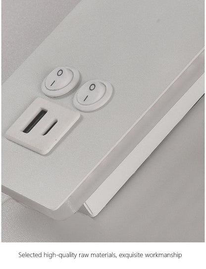 DecorBites™ Black Brass LED Wall Lamp with USB Port & Switch - 3W Spotlight for Bedroom