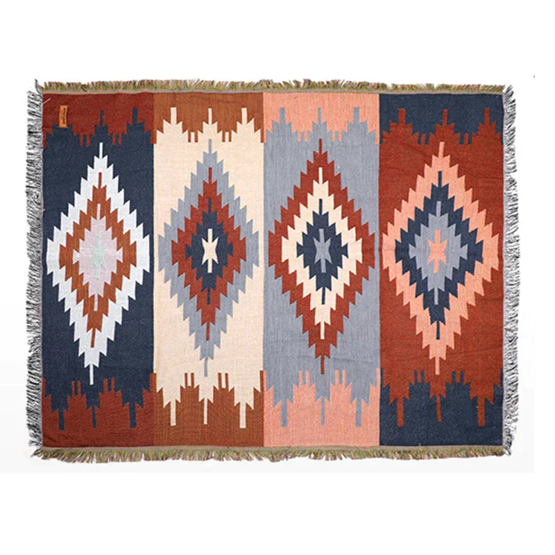 بطانية أريكة ونسيج قطني هندسي محبوك من DecorBites™