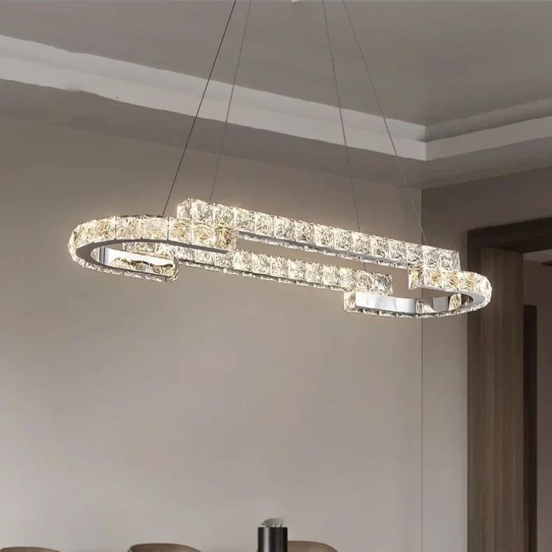 DecorBites™ Crystal LED Chandelier Pendant Light Modern Luxury Foyer Ceiling Lamp