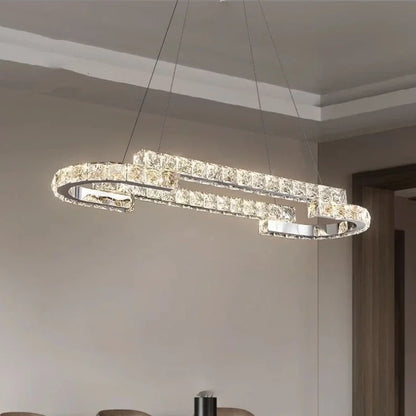 DecorBites™ Crystal LED Chandelier Pendant Light Modern Luxury Foyer Ceiling Lamp