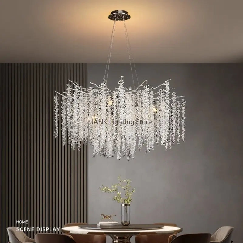 DecorBites™ Crystal Tassel Pendant Chandelier for Dining Room, Kitchen Island, Hall - Luxury LED Lighting