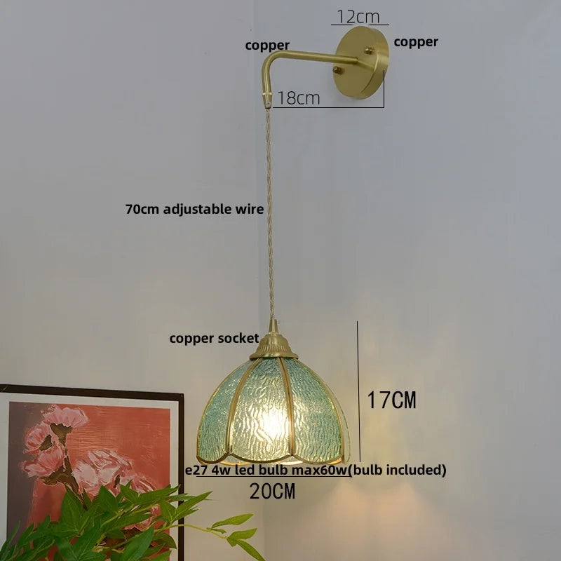 Decorbites™ Glas Messing LED Wandleuchte Vintage Waschleuchte Wandlampe