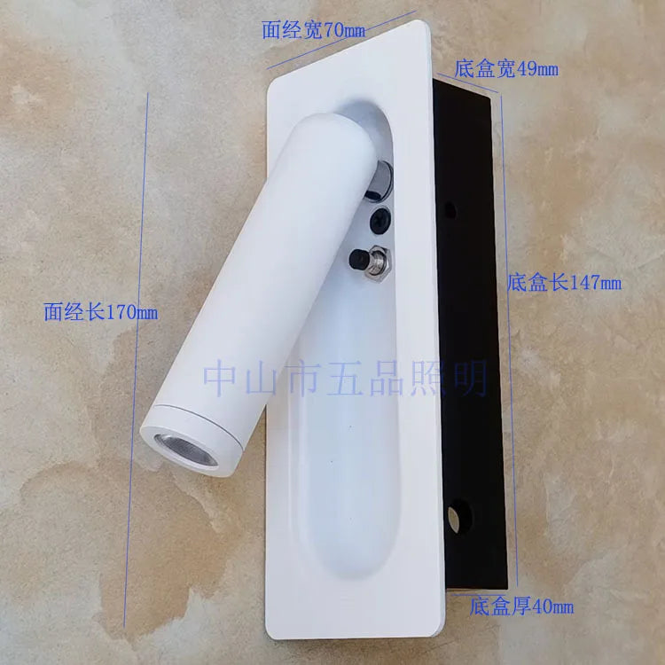 مصباح حائط LED قابل للتعديل بجانب السرير من DecorBites™ لغرف الضيوف في الفنادق الحديثة