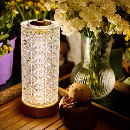 DecorBites™ Crystal Table Lamp: Modern Luxury Dimmable LED Desk Light for Living Room & Study