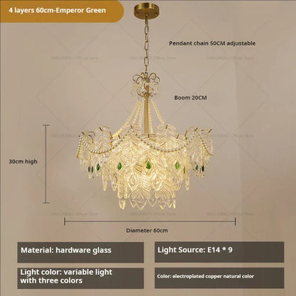 DecorBites™ Crystal Chandelier Light: French Modern Luxury for Living Room, Dining Room, Bedroom