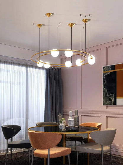 Lámpara colgante LED con bola de cristal DecorBites™ para una decoración moderna de la sala de estar.