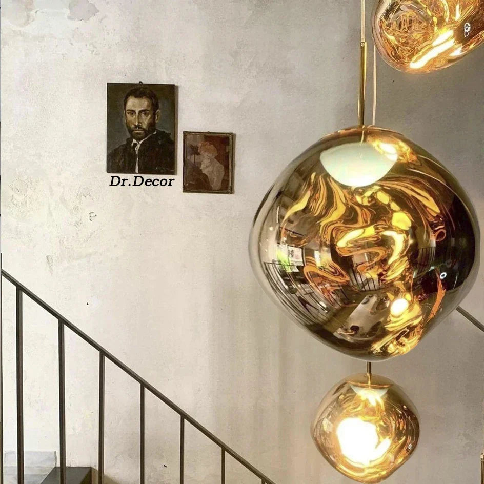 Lámparas colgantes de cristal de lava DecorBites™: Lámpara de techo LED moderna de estilo nórdico tipo loft