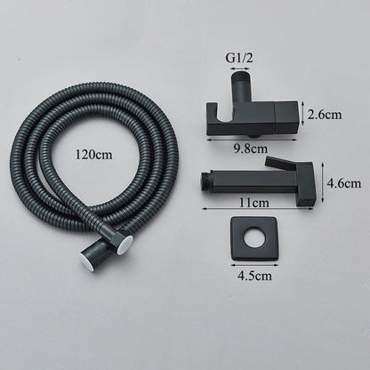 DecorBites™ Black Brass Bidet Faucet: Single Cold Water Tap, Handheld Sprayer Gun, Hygienic Shower Cleaner
