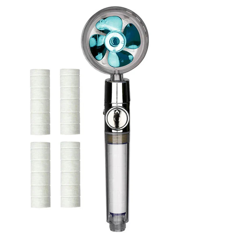 Cabezal de ducha DecorBites™ de 3 funciones, alta presión y ahorro de agua para spa con botón de encendido/apagado.