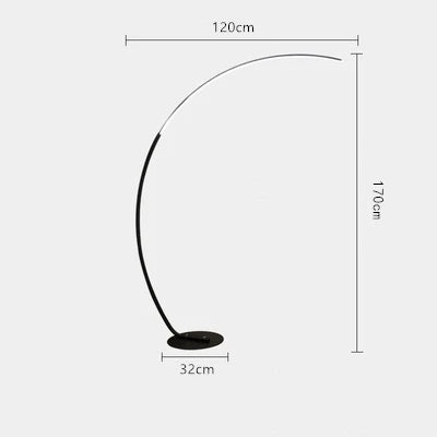DecorBites™ C-shaped Arc Floor Lamp LED Dimmable Remote Control for Living Room Bedroom