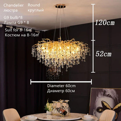 Lámpara de techo DecorBites™ Crystal Water Drop – Lámpara de techo de lujo para hoteles, restaurantes y villas