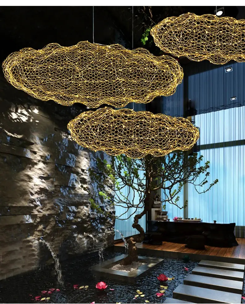 DecorBites™ Gold Cloud Pendant Lights for Home and Restaurant