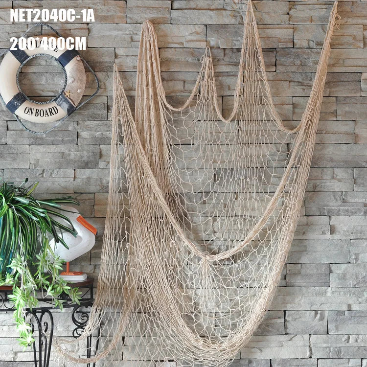 DecorBites™ Decorative Fishing Net Wall Hanging, Nautical Marine Home Decor Accessory