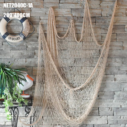 DecorBites™ Decorative Fishing Net Wall Hanging, Nautical Marine Home Decor Accessory