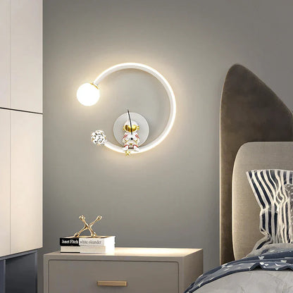 DecorBites™ Astronaut Wall Lamp: Gold White Black Bedroom Decor Resin Wall Mount Light