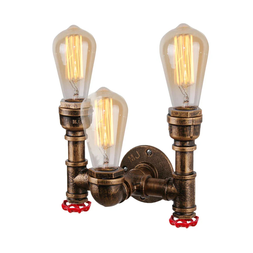 Decorbites™ Industrielle Eisen-Rost-Wasserrohr-Wandlampe Vintage E27 Wandleuchte Armatur