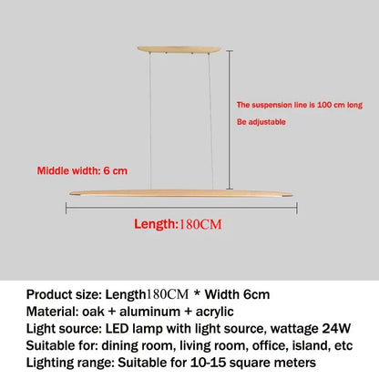 Modern White Wood Linear Pendant Light