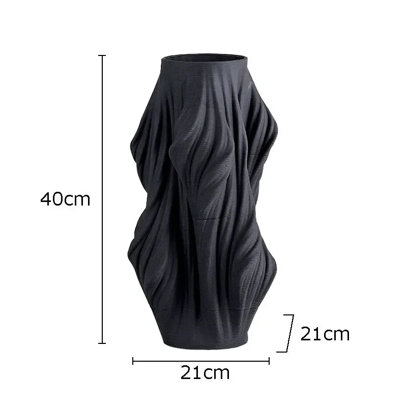 DecorBites™ Ceramic Vase with Artificial Flowers for Desk Decoration and Room Aesthetics