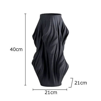 DecorBites™ Ceramic Vase with Artificial Flowers for Desk Decoration and Room Aesthetics