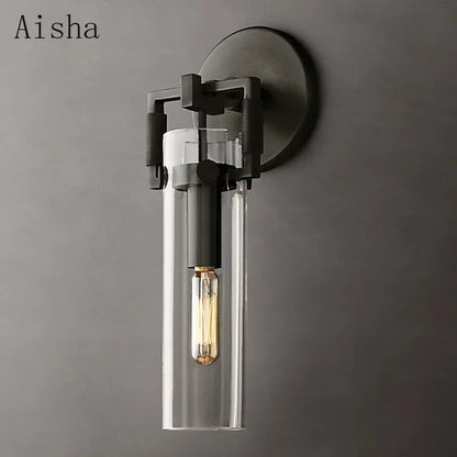 DecorBites™ Industrial Glass Wall Lamp Retro Sconce for Bedroom Study Loft Dining Room