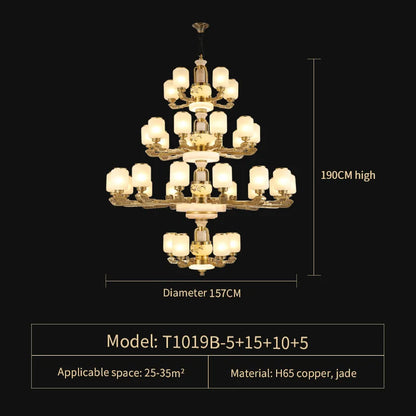 DecorBites™ Jade Chandelier for Luxe Living Spaces