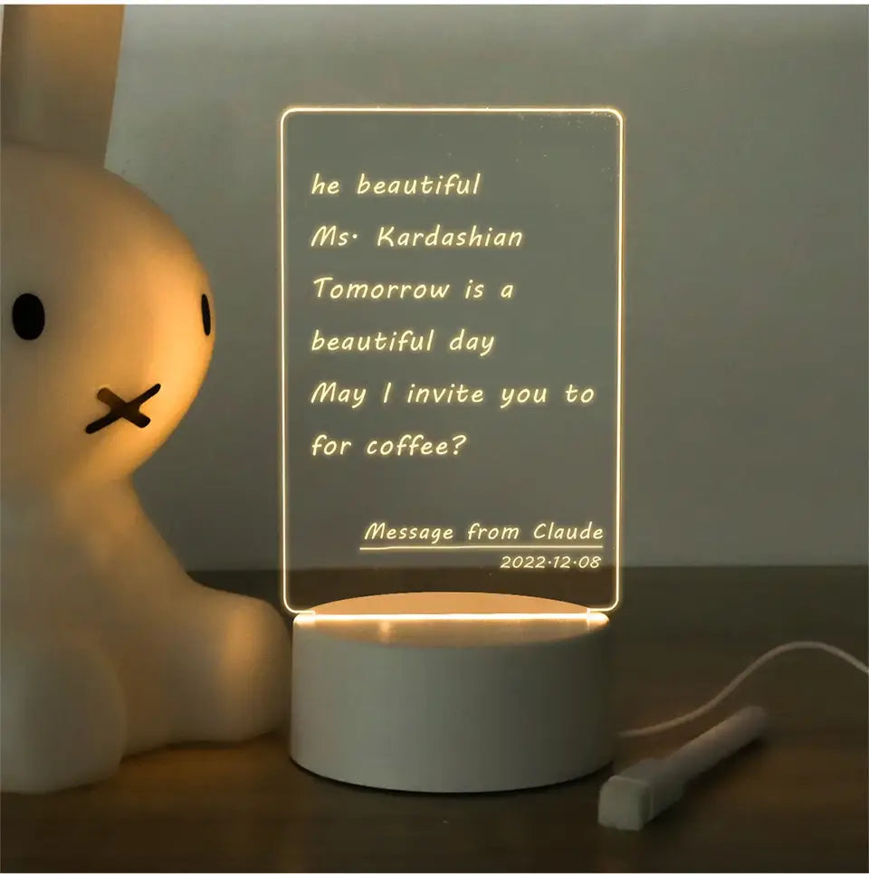 DecorBites™ Lamps for Desk Decoration USB DC5V Note/ Message Board With Pen Table Lamp Luminaria De Mesa Indoor Bedside