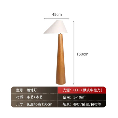 DecorBites™ Japanese Wooden Tapered Floor Lamp for Bedroom Hotel Living Room Sofas