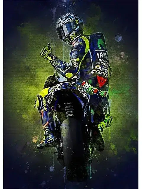 DecorBites™ Valentino Rossi Motorcycle Racing Canvas Wall Art