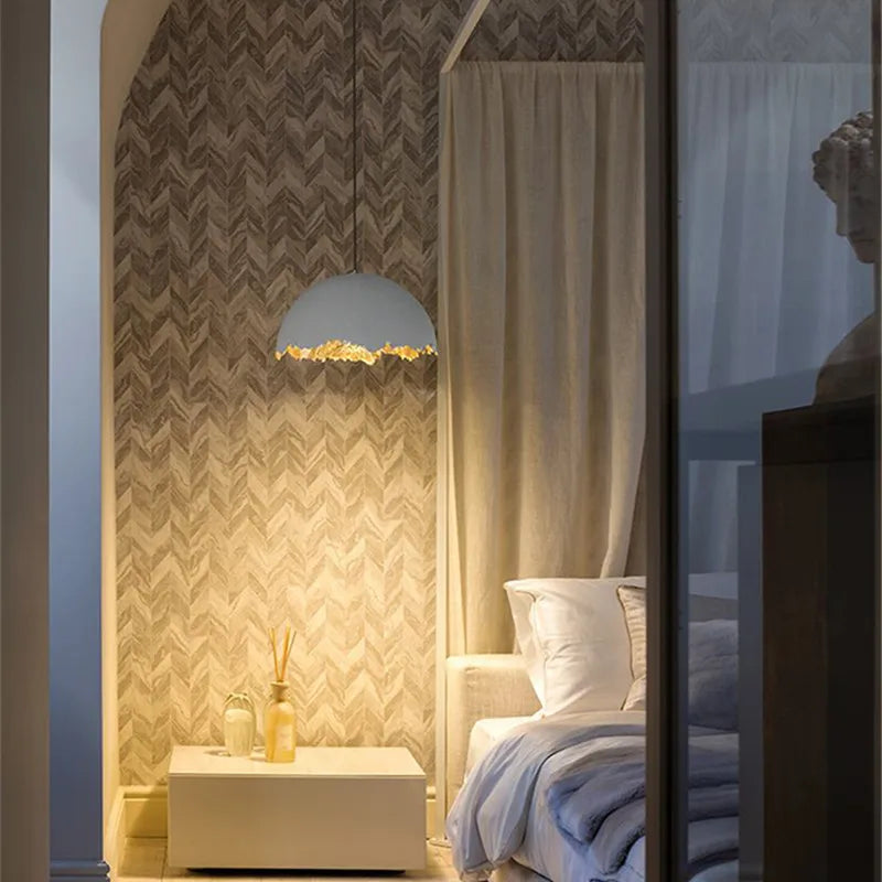 DecorBites™ Eggshell Acrylic Resin Sphere Pendant Light - Studio Lighting for Restaurants