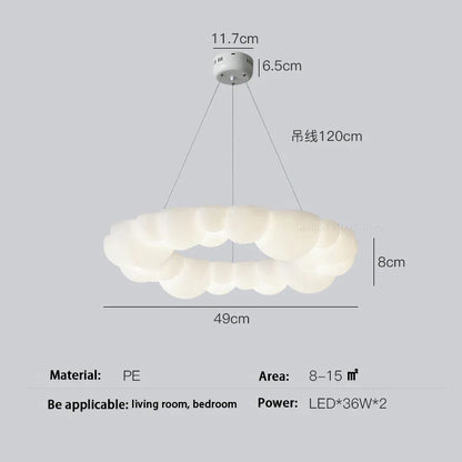 DecorBites™ Cloud LED Chandelier Modern Nordic Ceiling Lamp Ring Lighting