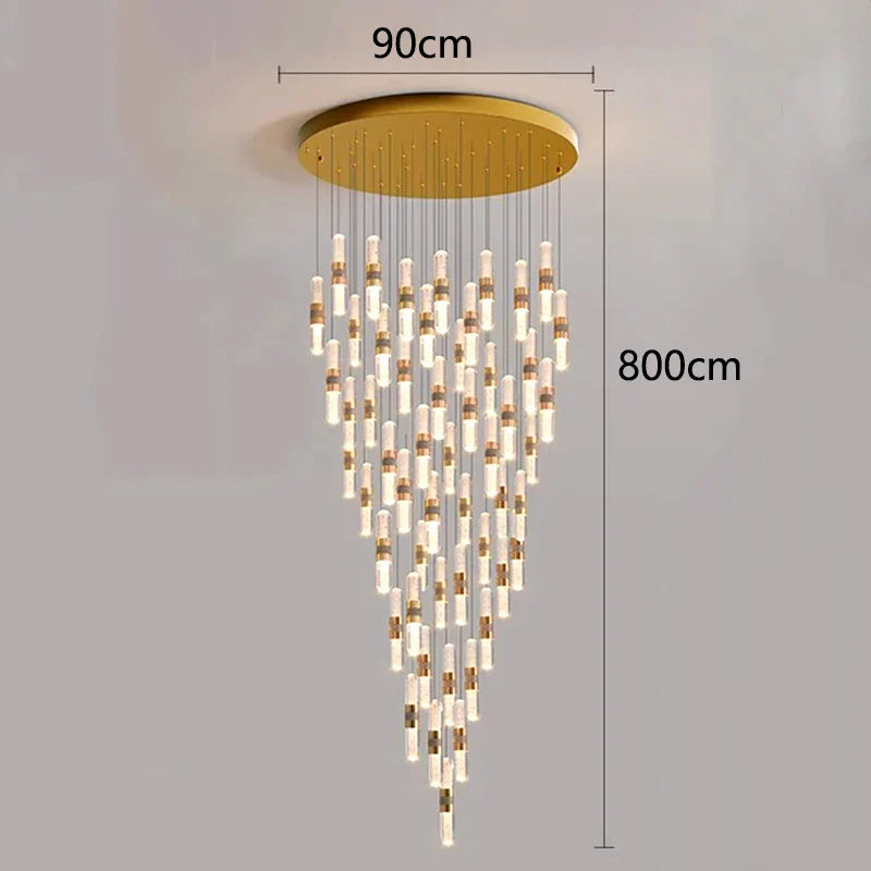 Lámpara colgante de cristal DecorBites™ para escalera, sala de estar o interior