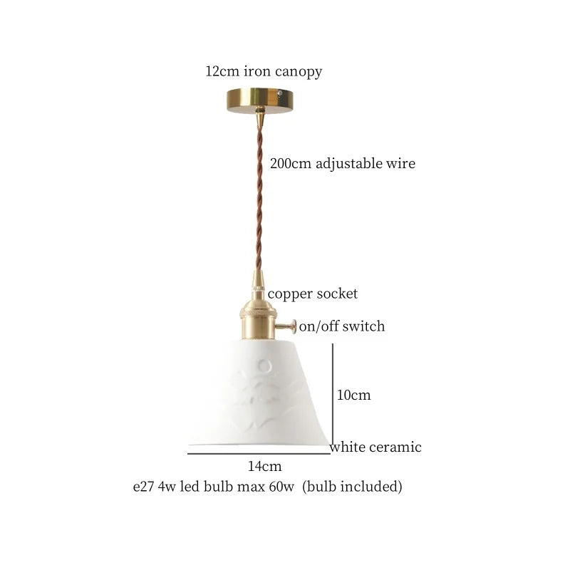 DecorBites™ Cyan Ceramic LED Pendant Light for Loft Cafe Bar Decor