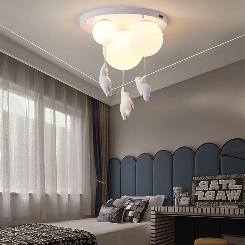DecorBites™ Children Nordic Bear Astronaut LED Ceiling Chandelier - Kid's Theme Decor