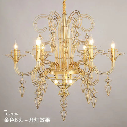 DecorBites™ Baroque Black Candle Chandelier Pendant Lamp for Bedroom, Living Room & Restaurant