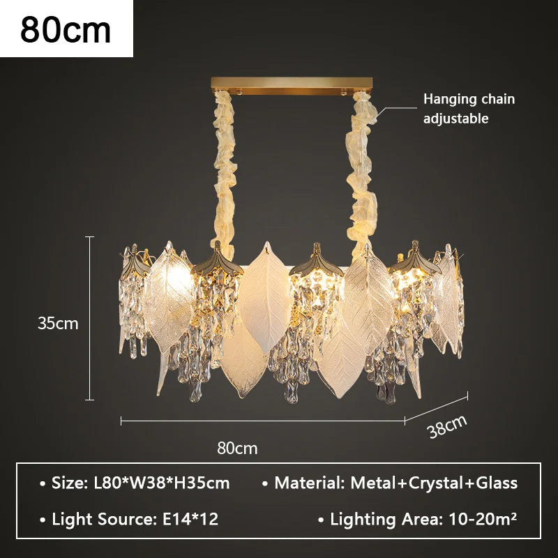 DecorBites™ Crystal Glass Chandelier Blade LED Pendant Light for Living Dining Bedroom Lighting