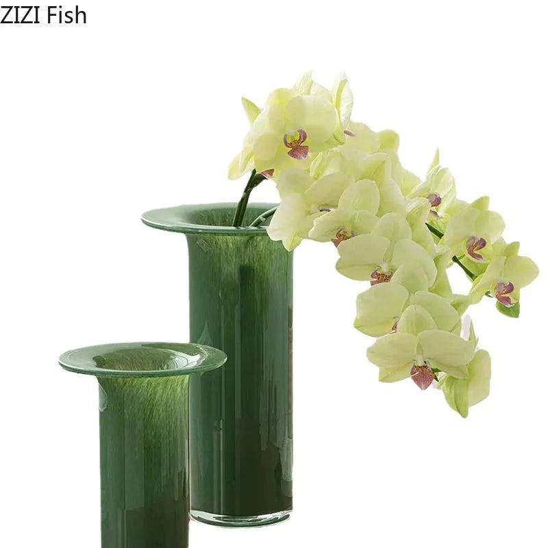Jade Trumpet Glass Vase