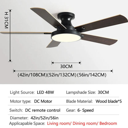 DecorBites™ 56" Low Floor Ceiling Fan Light | Indoor Living Room Chandelier | Modern Design