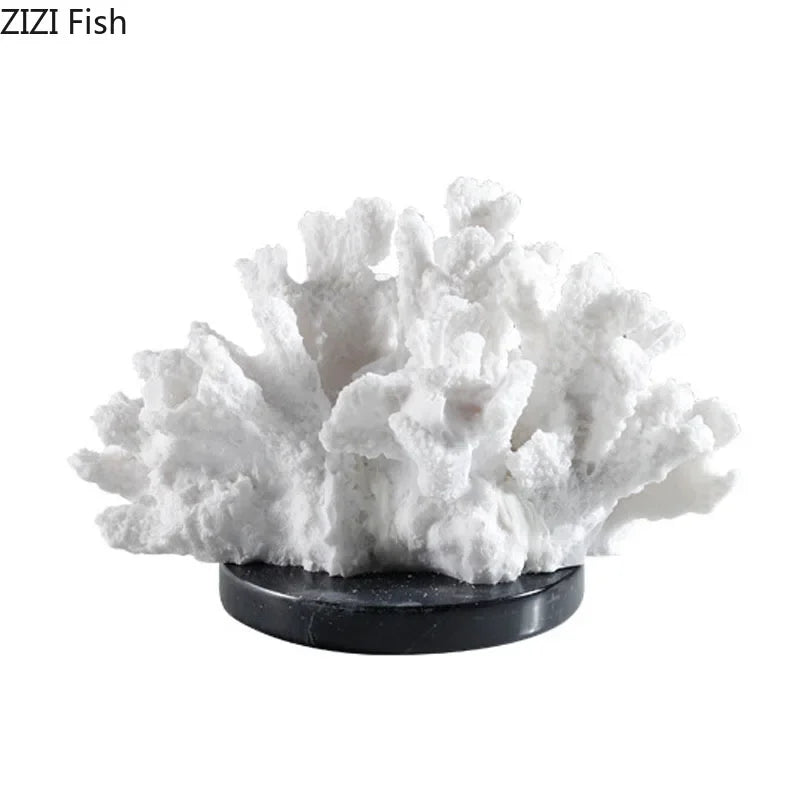 DecorBites™ Coral Resin Sculpture: Modern Desk Decor & Artwork Crafted Landscape Ornaments