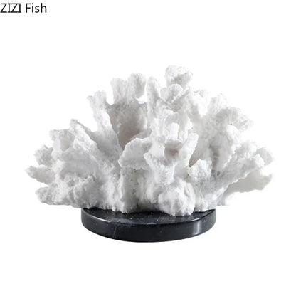 DecorBites™ Coral Resin Sculpture: Modern Desk Decor & Artwork Crafted Landscape Ornaments