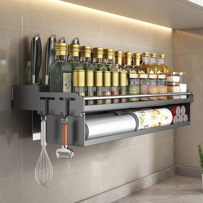 DecorBites™ Kitchen Organizer Rack - Multi-Functional Wall-Mounted Spice & Utensil Storage