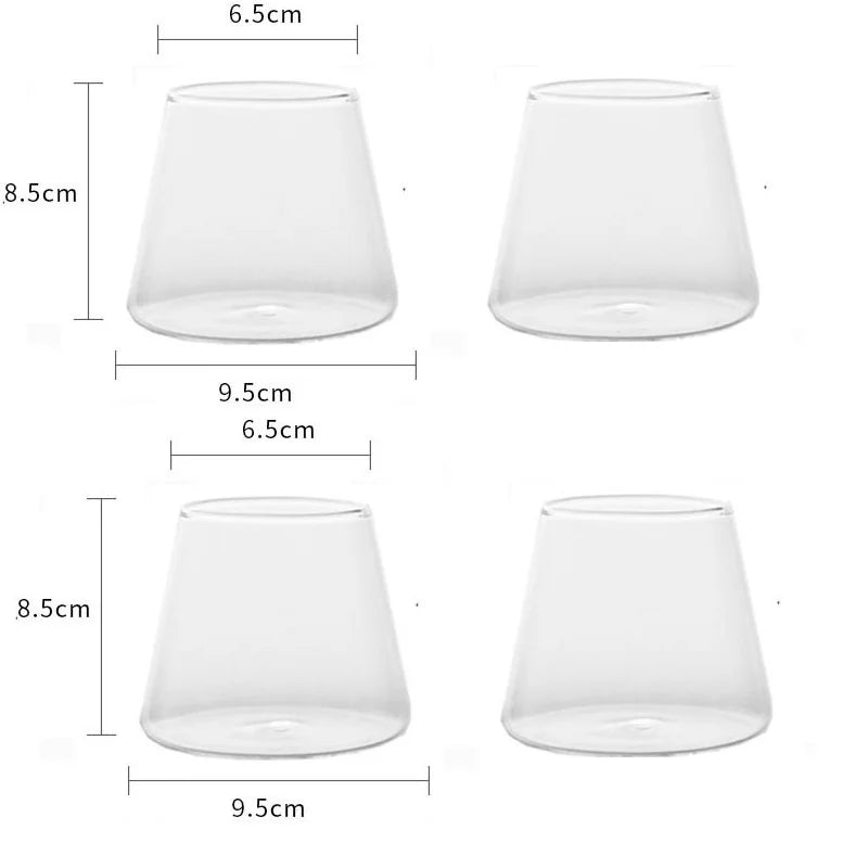 DecorBites™ Clear Glass Water Cup Coffee Mug Juice Drink Bottle Kitchen Tableware