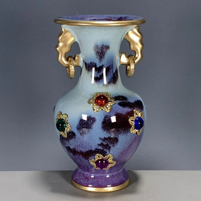 زينة زجاجة على شكل حلقة مرصعة بالجواهر من تصميم ديكوربايتس™ لو تشين تشاي جون