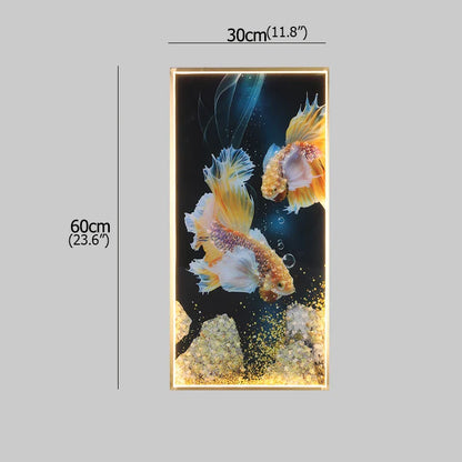 DecorBites™ Gold Fish LED Picture Wall Light for Home Decor & Bedroom Aisle