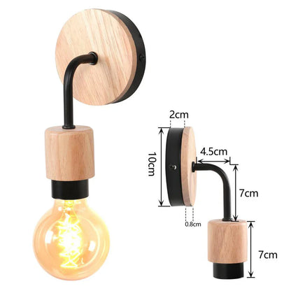 Aplique de pared LED industrial DecorBites™ estilo loft retro con pantalla de hierro E27