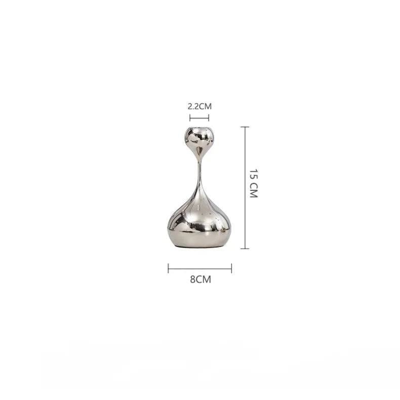 Sostenedor de velas en forma de gota de agua geométrica dorada Decorbites™ para escritorio, almacenamiento, centros de mesa para bodas