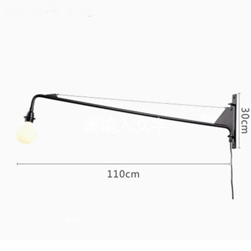 Black Industrial Wall Lamp Swing Arm Loft Style