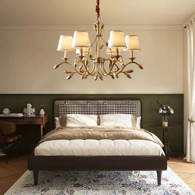 Gold Copper Fabric Chandelier