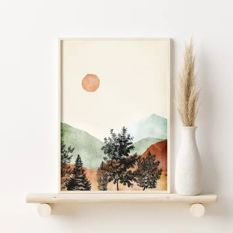 DecorBites™ Mountain Wall Art Set - Watercolor Landscape