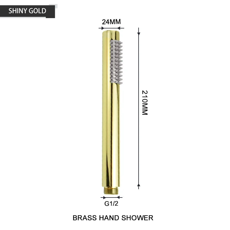DecorBites™ Brass Handheld Shower Head in Brushed Golden Finish